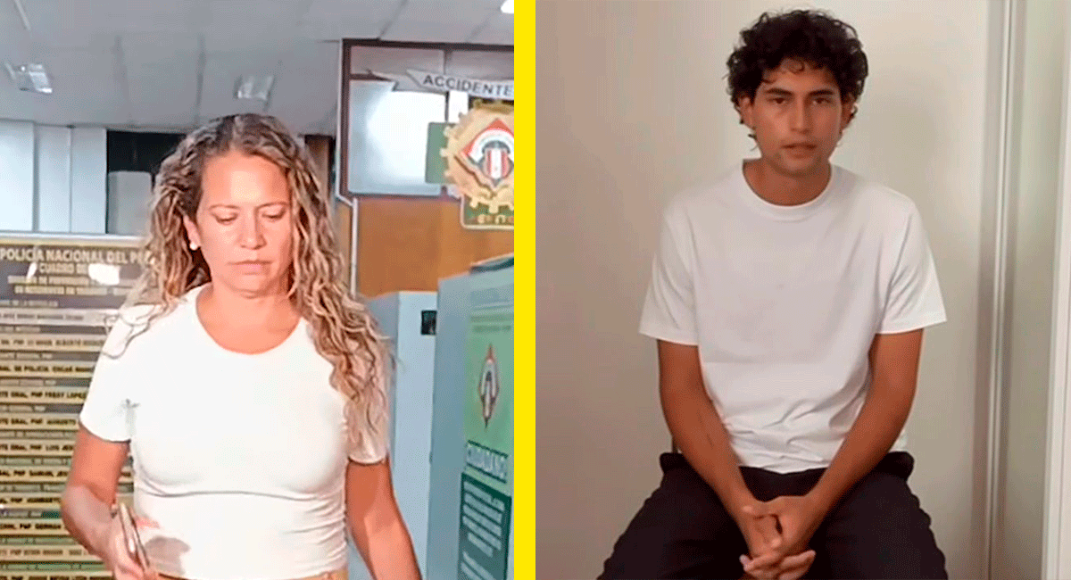 Marcela Chirinos visita a su hijo Adrián Villar en sede policial de La Victoria