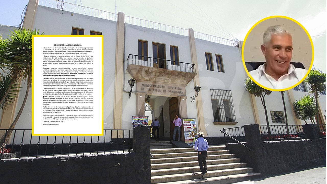 Alcalde de Yanahuara niega coima, pero es suspendido tras  difusión de video 