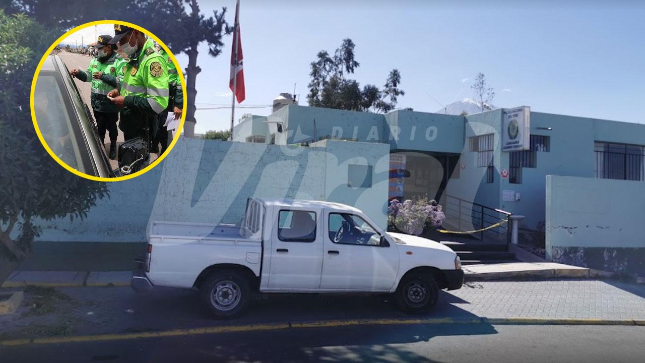 Investigan a comisario y dos policías por presunta coima y robo a transportista en Cayma