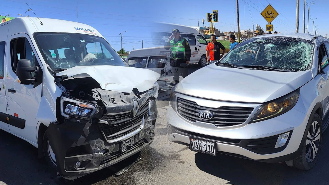 Majes: choque en óvalo genera caos vehicular