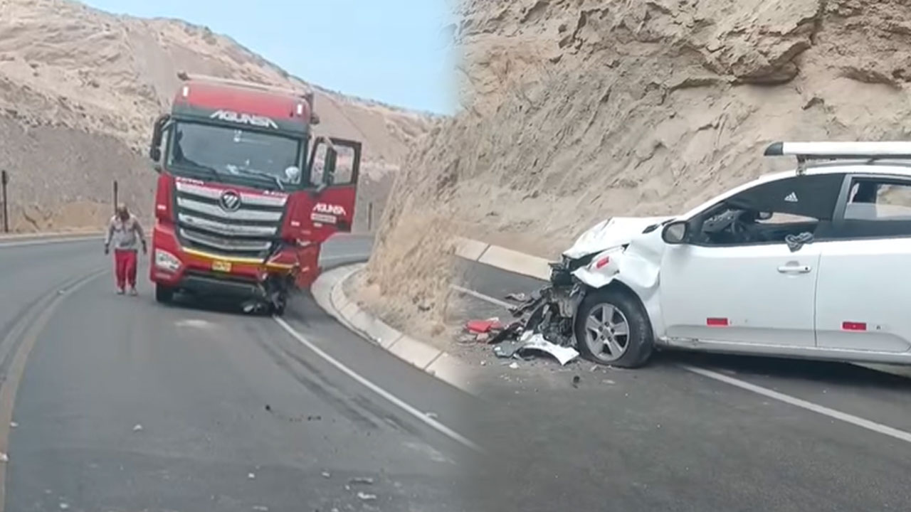 Reportan choque frontal entre tráiler y auto