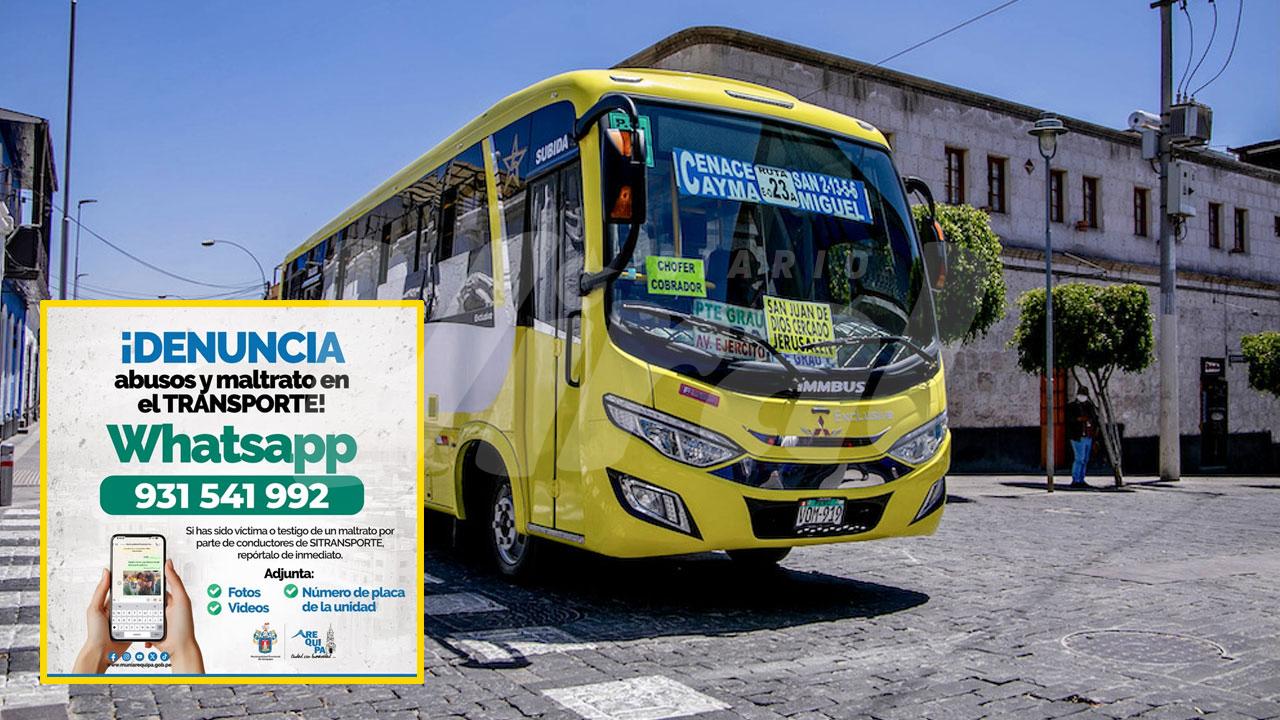 Cero tolerancia a abusos en el transporte: municipalidad de Arequipa activa denuncias por alza irregular de pasajes